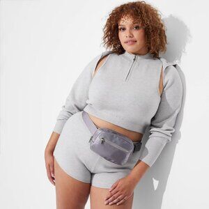 Wild Fable Womens Plus Size 2X Hooded Sweater Shrug Cardigan Heather Gray 1631